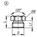 Produktbild von KIPP - TRICHTERSCHMIERNIPPEL GERADE D=R1/8, FORM:A STAHL, SECHSKANT