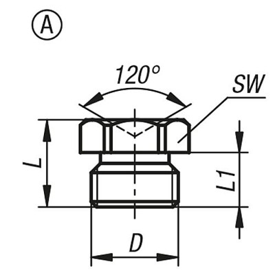 Produktbild von KIPP - TRICHTERSCHMIERNIPPEL GERADE D=R1/8, FORM:A STAHL, SECHSKANT