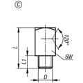 Produktbild von KIPP - TRICHTERSCHMIERNIPPEL ABGEWINKELT 90° D=M06X1, FORM:C STAHL, VIERKANT