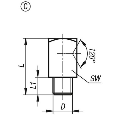 Produktbild von KIPP - TRICHTERSCHMIERNIPPEL ABGEWINKELT 90° D=M06X1, FORM:C STAHL, VIERKANT