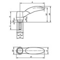 Produktbild von KIPP - KLEMMHEBEL ECO GR.3 M10X20, KUNSTSTOFF SCHWARZGRAU RAL7021, KOMP:STAHL