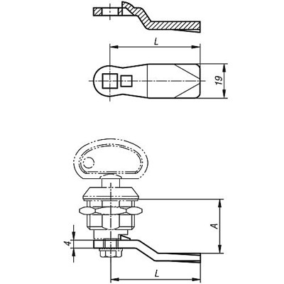 Produktbild von KIPP - ZUNGE L=45, A=40,5, STAHL VERZINKT