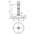 Produktbild von KIPP - STELLFUß, FORM:A M20X100, D=80, EDELSTAHL 1.4301, KOMP:GUMMI