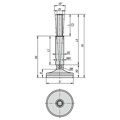 Produktbild von KIPP - STELLFUß FÜR HYGIENEBEREICH M24X65, D=120, EDELSTAHL, KOMP:GUMMI