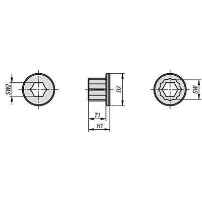 Produktbild von KIPP - SCHONEINSATZ FÜR RINGSCHLÜSSEL ALUMINIUM, NATUR, SW2=16, SW=19