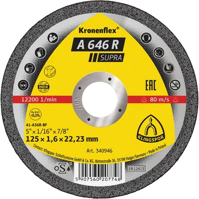 Produktbild von KLINGSPOR - Trennscheibe A 646 R, 230 x 1,9 x 22,23mm gekröpft, 1 Stück