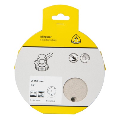Produktbild von KLINGSPOR - PS 33 CK Scheiben kletthaftend, 150 mm Korn 80 Lochform GLS1, SB-ve