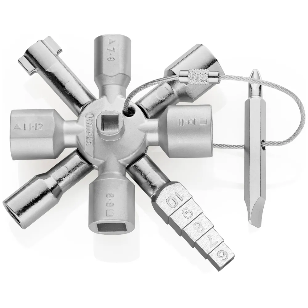 KNIPEX TwinKey®, der universellste aller Schaltschrankschlüssel 92 mm 001101 Produktbild img1 L