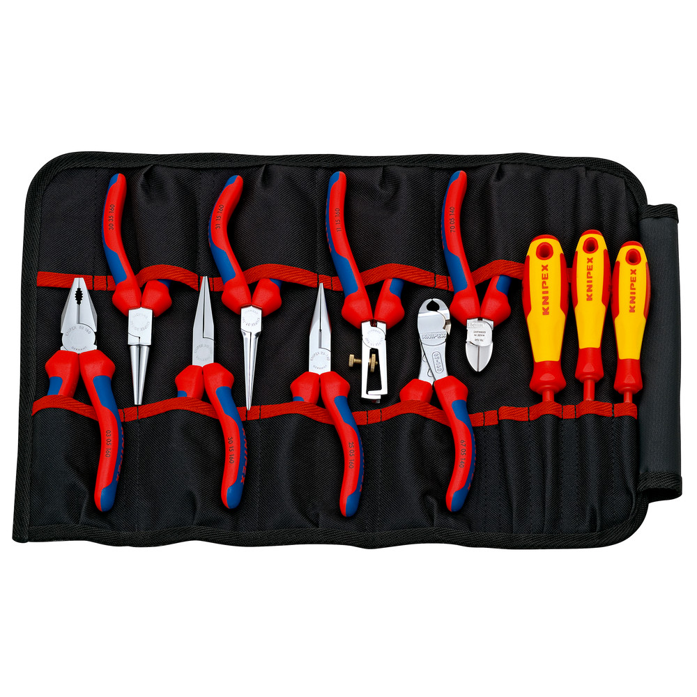 KNIPEX Werkzeug-Sortiment 00 19 41 11-teilig Rolltasche Produktbild img1 L
