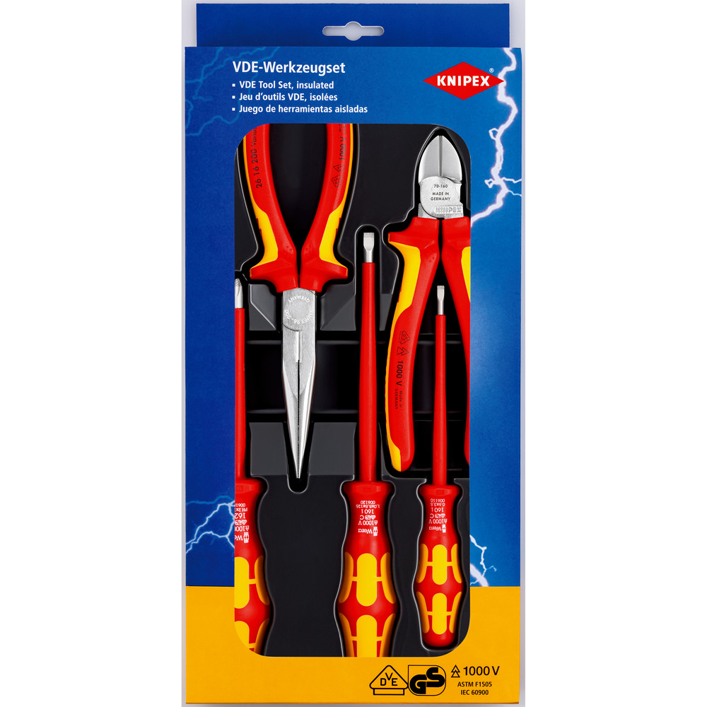 KNIPEX Werkzeug-Sortiment 00 20 13 5-teilig Kunststoffverpackung Produktbild img1 L