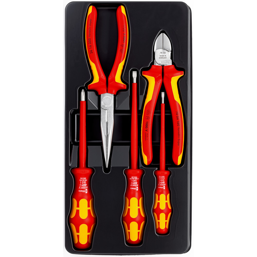 KNIPEX Werkzeug-Sortiment 00 20 13 5-teilig Kunststoffverpackung Produktbild img2 L