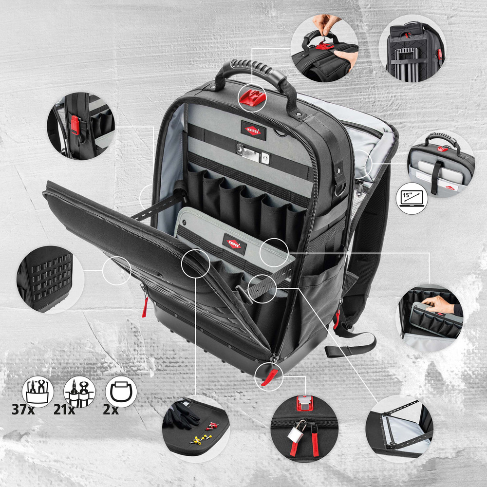 KNIPEX® Werkzeugrucksack Modular X18 leer 002150LE Produktbild img6 L