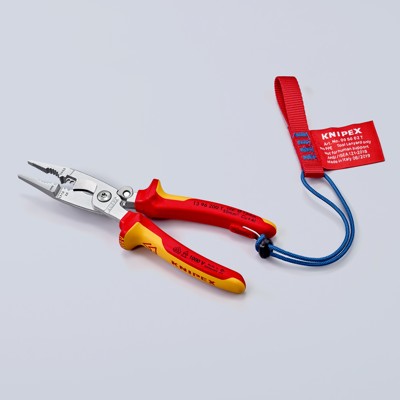 Produktbild von KNIPEX® - Elektro-Installationszange 13 96 200 verchromt Mehrkomp. VDE 200mm