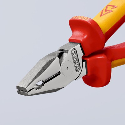 Produktbild von KNIPEX® - Kraft-Kombizange 02 06 225 verchromt Mehrkomponenten VDE isoliert 225