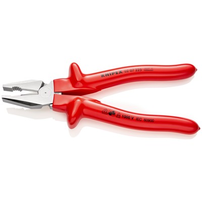 Produktbild von KNIPEX® - Kraft-Kombizange 02 07 225 verchromt tauchisoliert 225mm