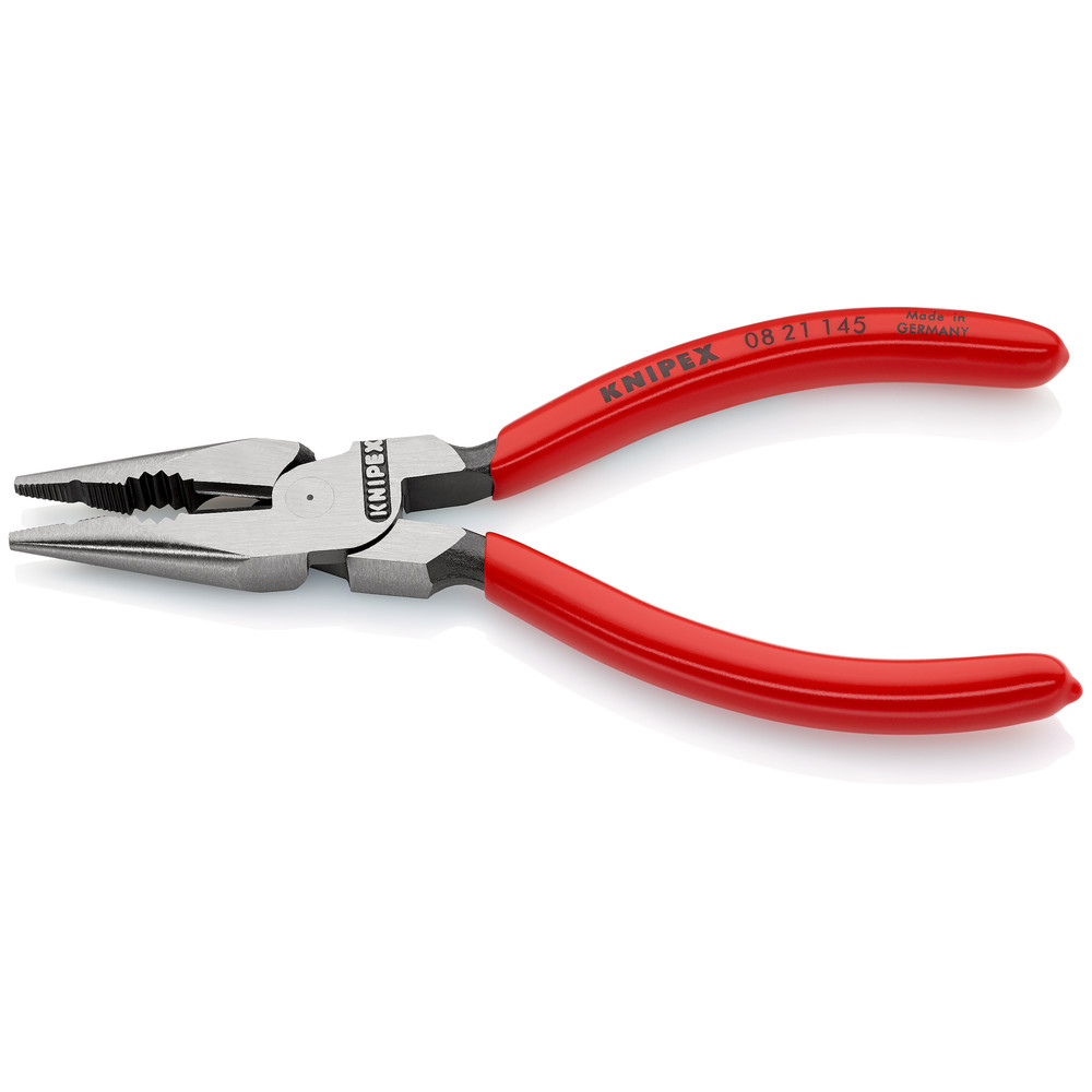 KNIPEX® Spitz-Kombizange 08 21 145 SB poliert kunststoffüberzogen 145mm Produktbild img2 L
