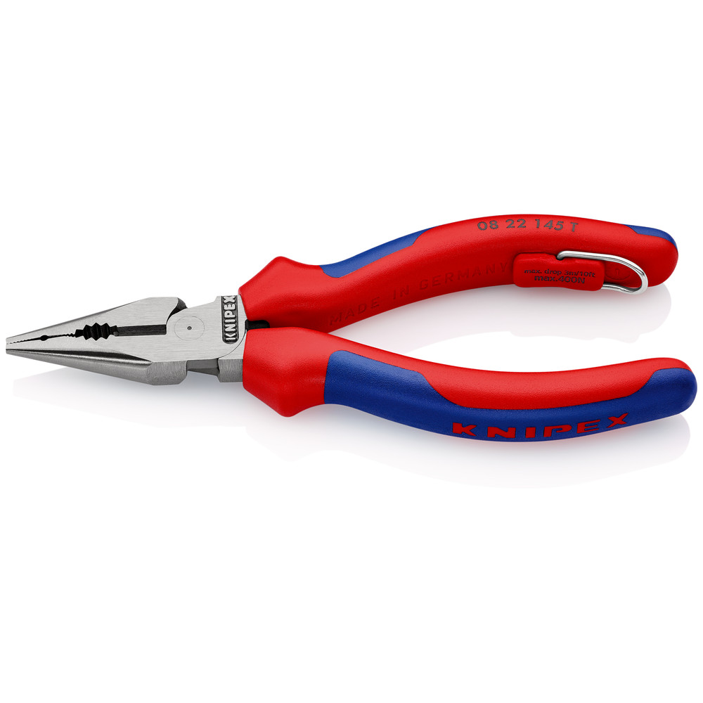 KNIPEX® Spitz-Kombizange 08 22 145 T poliert Mehrkomponenten mit Öse 145mm Produktbild img1 L