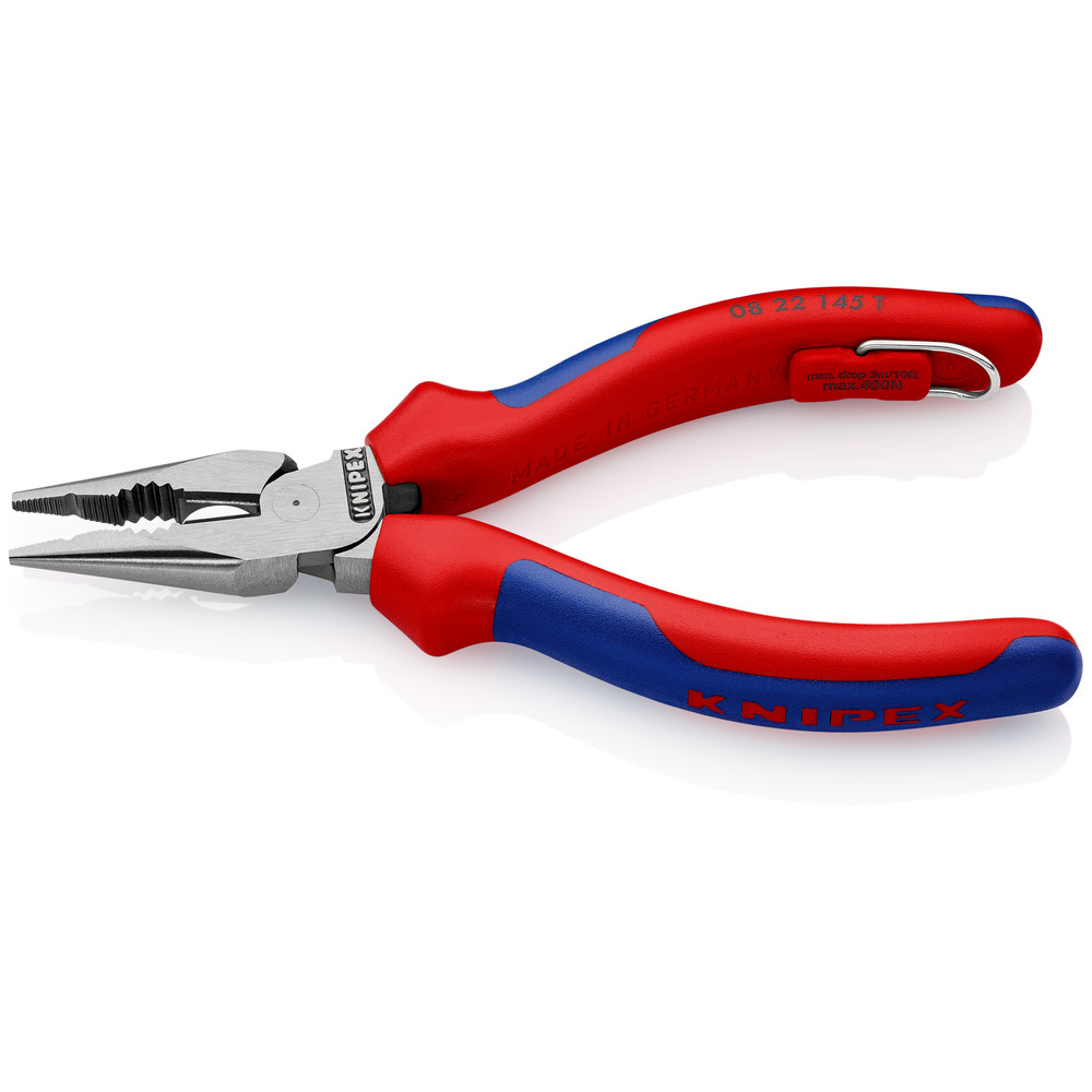 KNIPEX® Spitz-Kombizange 08 22 145 T poliert Mehrkomponenten mit Öse 145mm Produktbild img2 L