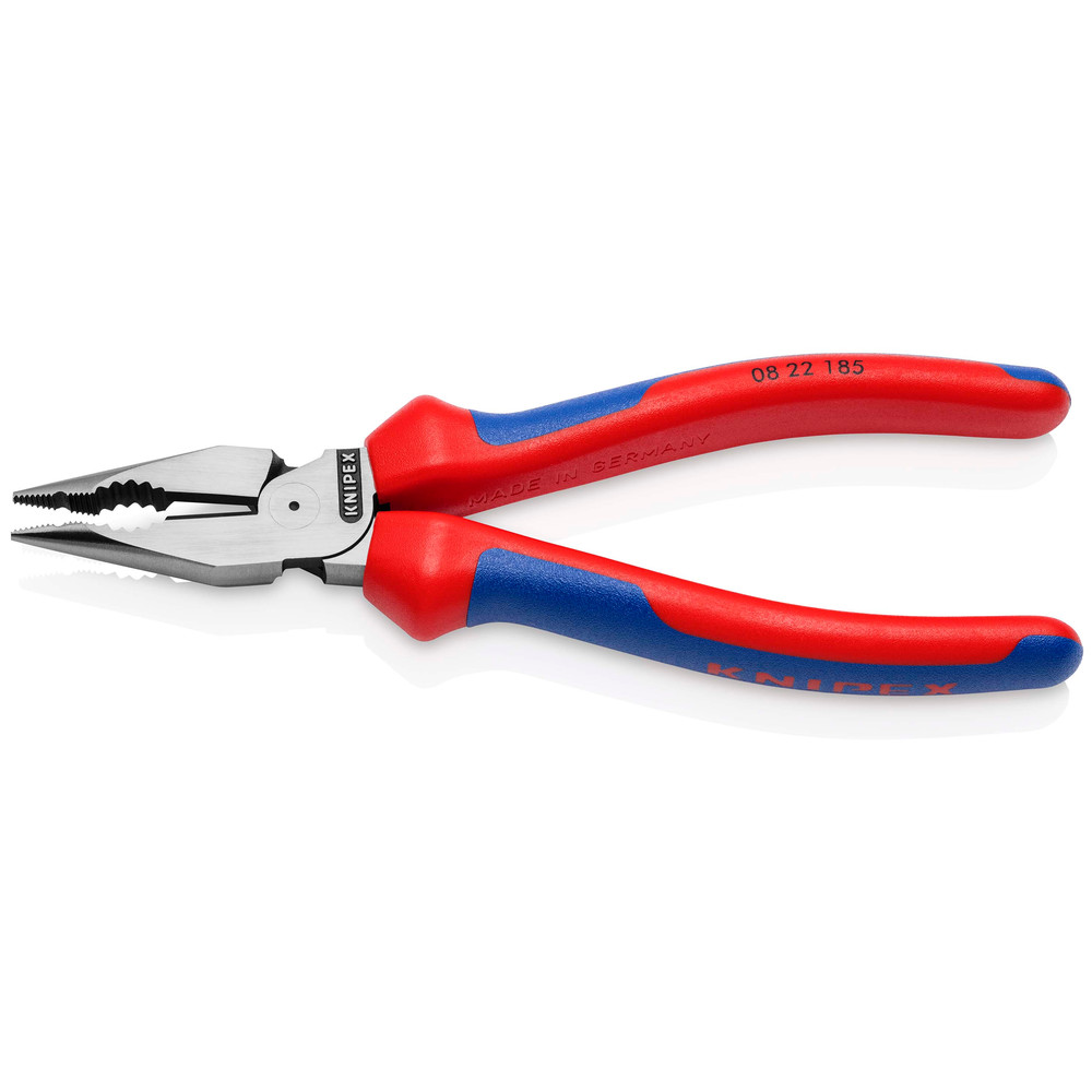 KNIPEX Spitz-Kombizange schwarz atramentiert, mit Mehrkomponenten-Hüllen 188 mm 0822185 Produktbild img2 L
