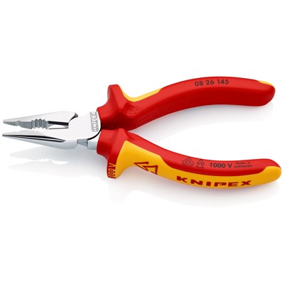 Produktbild von KNIPEX® - Spitz-Kombizange 08 26 145 verchromt Mehrkomponenten VDE isoliert 145