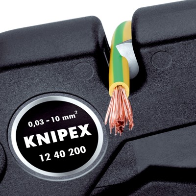 Produktbild von KNIPEX® - Abisolierzange 12 40 200 selbsteinstellend 0,03-10mm² AWG 32-7 200mm