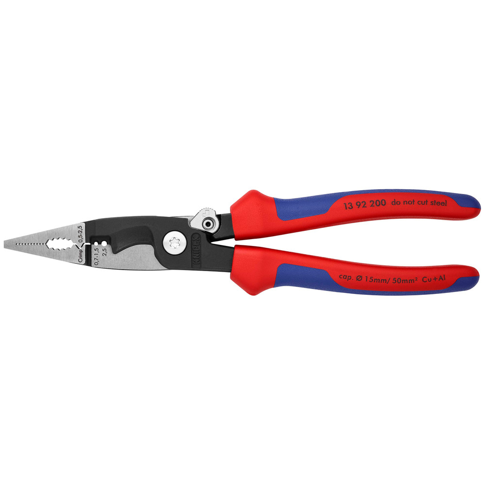 KNIPEX Elektro-Installationszange 13 92 200 poliert Mehrkomponenten 200mm Produktbild img1 L