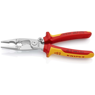 Produktbild von KNIPEX® - Elektro-Installationszange 13 96 200 verchromt Mehrkomp. VDE 200mm