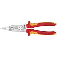 Produktbild von KNIPEX® - Elektro-Installationszange 13 96 200 verchromt Mehrkomp. VDE 200mm