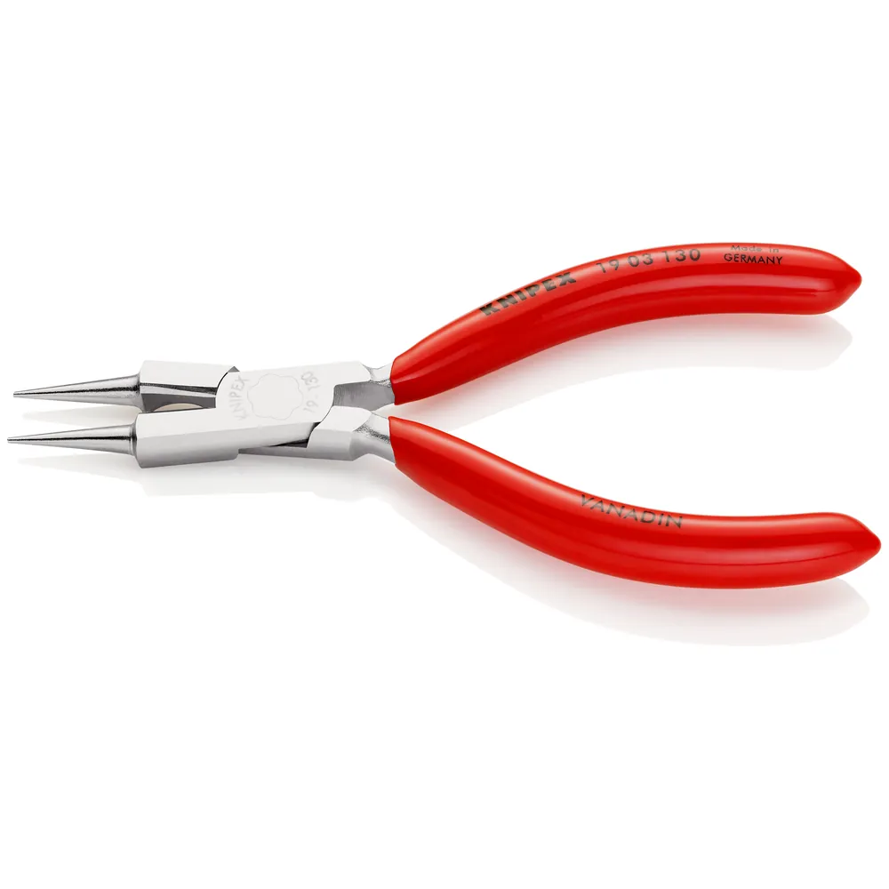 KNIPEX Rundzange mit Schneide 19 03 130 verchromt kunststoffüberzogen 130mm Produktbild img2 L