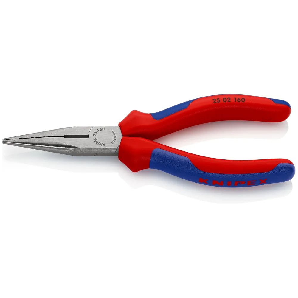 KNIPEX Flachrundzange mit Schneide (Radiozange) mit Mehrkomponenten-Hüllen schwarz atramentiert Produktbild img1 L