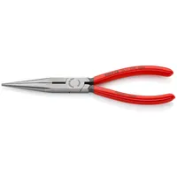 KNIPEX Flachrundzange mit Schneide (Storchschnabelzange) mit Kunststoff überzogen schwarz atramentiert Produktbild