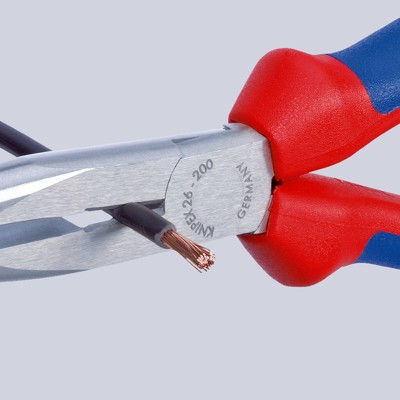 Produktbild von KNIPEX® - Storchschnabelzange 26 22 200 T poliert Mehrkomp. mit Öse 40° 200mm