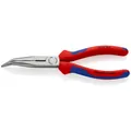 KNIPEX Flachrundzange mit Schneide (Storchschnabelzange) mit Mehrkomponenten-Hüllen schwarz atramentiert Produktbild