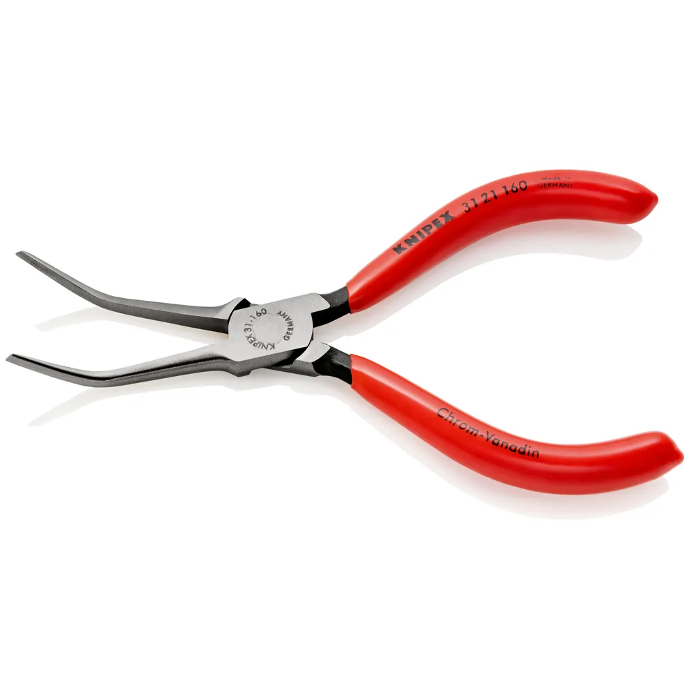 KNIPEX Greifzange 31 21 160 SB flach abgewinkelt45° poliert kunststoffüberz. 160mm Produktbild img2 L