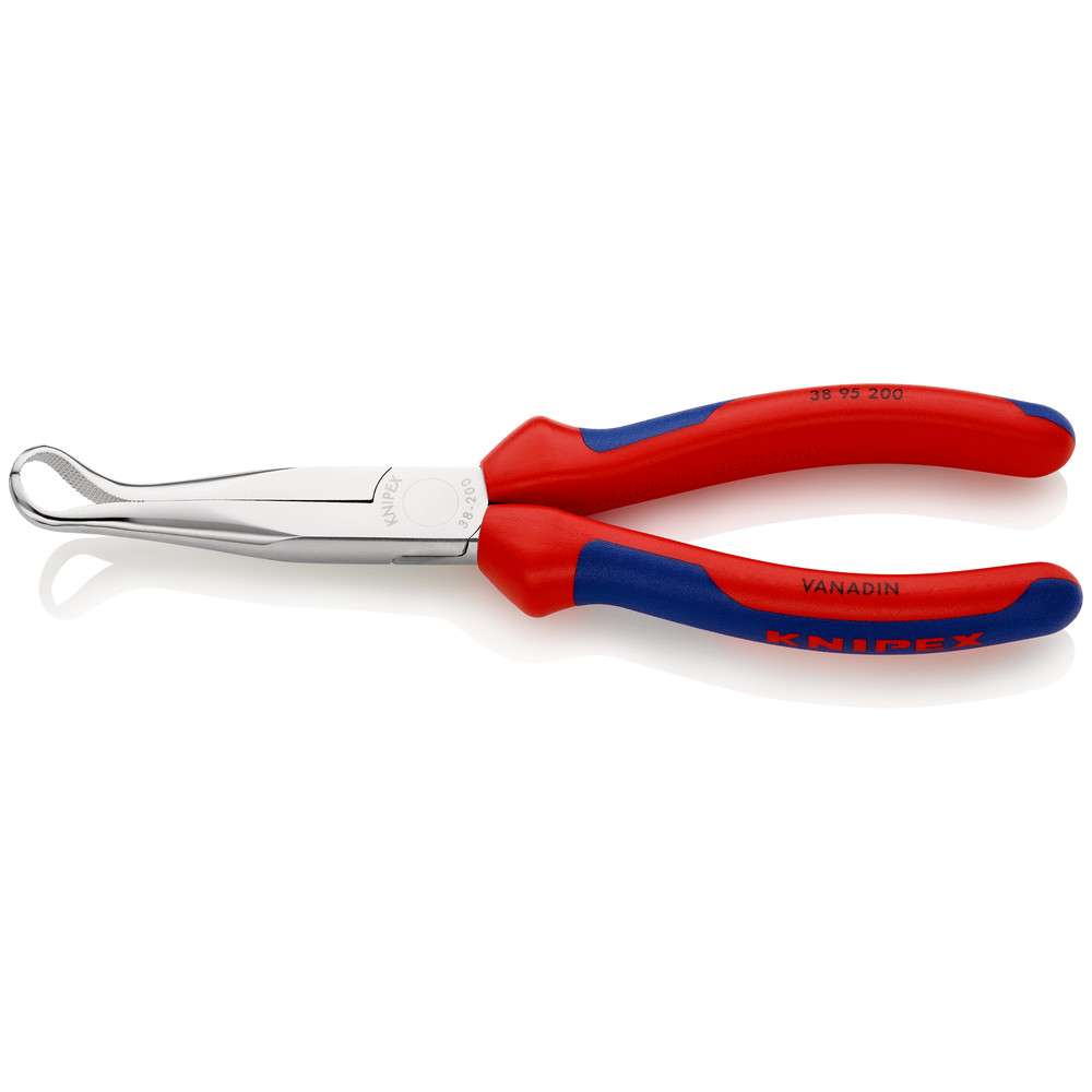 KNIPEX Mechanikerzange 38 95 200 flachrund mit Ringsp. 45° verchr. MK 200mm Produktbild img1 L