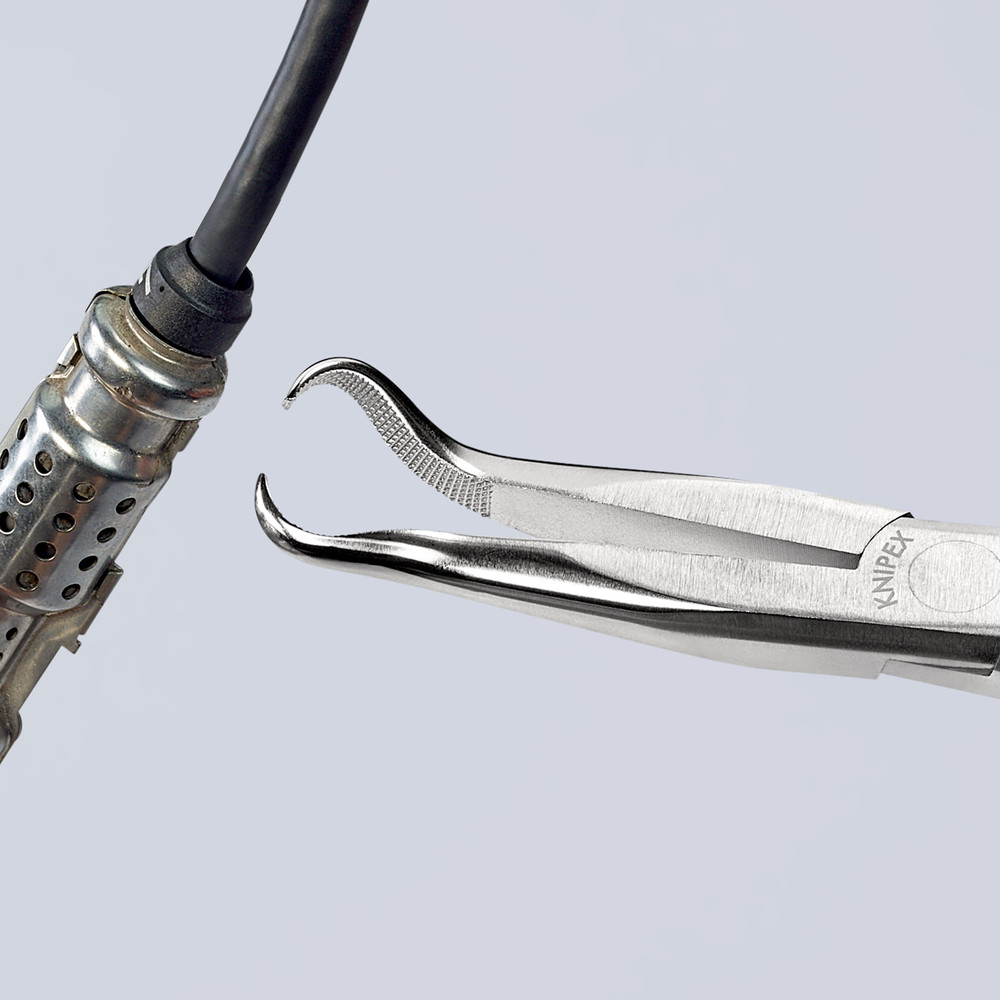KNIPEX Mechanikerzange 38 95 200 flachrund mit Ringsp. 45° verchr. MK 200mm Produktbild img9 L