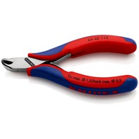 Produktbild von KNIPEX® - Elektronik-Vornschneider 64 42 115 spiegelpoliert Mehrkomp. 27° 115mm