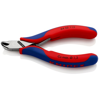 Produktbild von KNIPEX® - Elektronik-Vornschneider 64 52 115 spiegelpoliert Mehrkomp. 27° 115mm