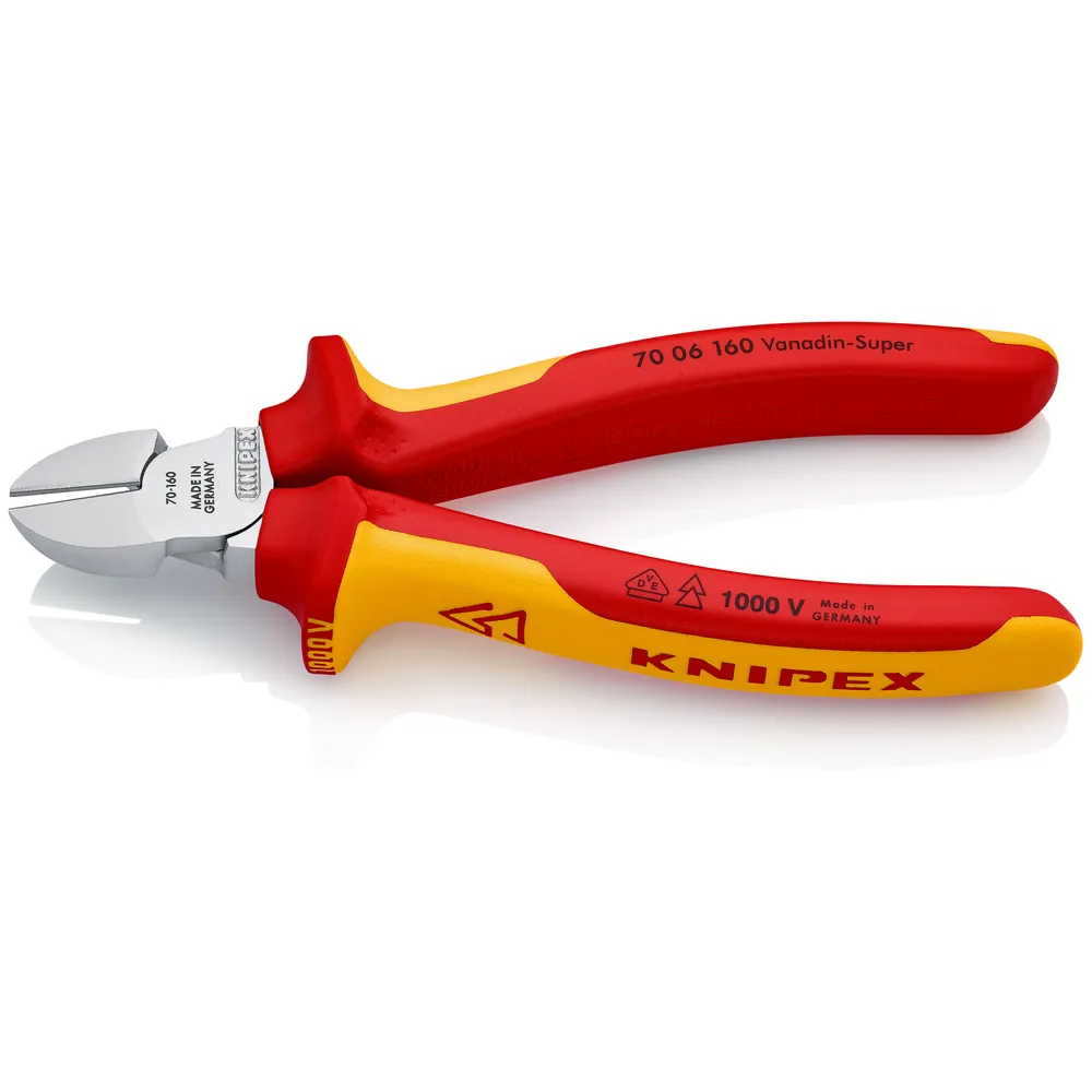KNIPEX Seitenschneider 70 06 160 verchromt Mehrkomponenten VDE isoliert 160mm Produktbild img2 L