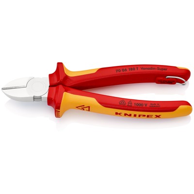 Produktbild von KNIPEX® - Seitenschneider 70 06 180 T verchr. Mehrkomp. mit Öse VDE isoliert 18