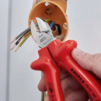 Produktbild von KNIPEX® - Seitenschneider 70 07 160 verchromt tauchisoliert 160mm