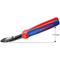 Produktbild von KNIPEX® - Kraft-Seitenschneider 74 22 200 poliert Mehrkomponenten 12° 200mm