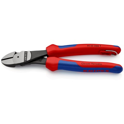 Produktbild von KNIPEX® - Kraft-Seitenschneider 74 22 200 T poliert Mehrkomp. mit Öse 12° 200mm