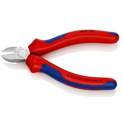 Produktbild von KNIPEX® - Seitenschneider 76 05 125 verchromt Mehrkomponenten 125mm