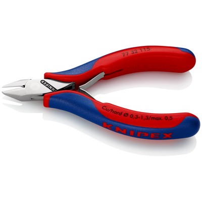 Produktbild von KNIPEX® - Elektronik-Seitenschneider 77 32 115 spiegelp. Mehrkomponenten 115mm