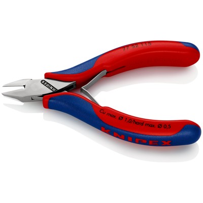 Produktbild von KNIPEX® - Elektronik-Seitenschneider 77 52 115 spiegelp. Mehrkomponenten 115mm