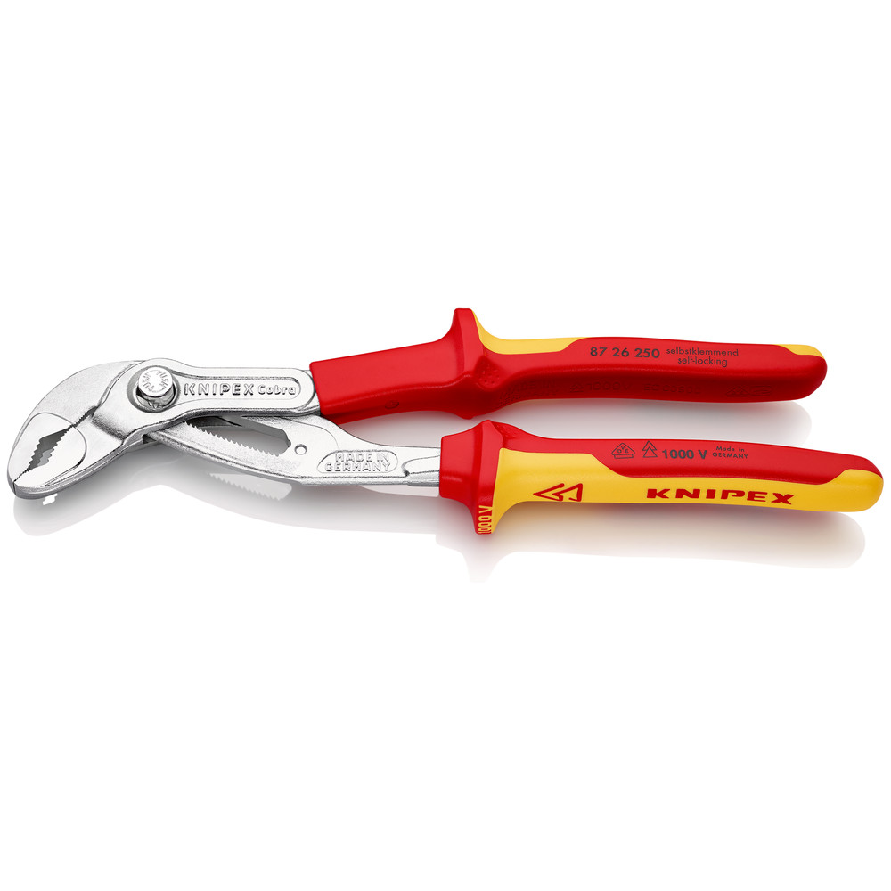 KNIPEX® Wasserpumpenzange Cobra® 87 26 250 verchromt MK VDE isoliert 250mm Produktbild img1 L
