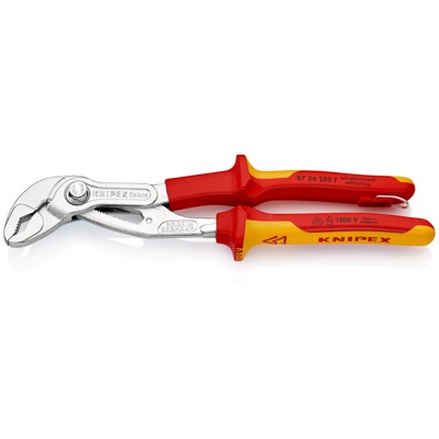 Produktbild von KNIPEX® - Wasserpumpenzange Cobra® 87 26 250 T verchromt MK mit Öse VDE 250mm