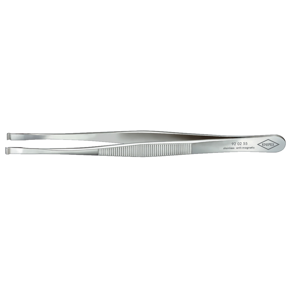 KNIPEX® Präzisions-Pinzette 92 02 55 rostfrei gerade mit Nut glatt 115mm Produktbild img1 L