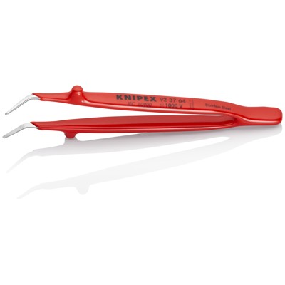 Produktbild von KNIPEX® - Präzisions-Pinzette 92 37 64 abgewinkelt45° spitz tauchisoliert 150mm